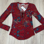 William Rast  Floral Red Long Sleeve Top♥️ Photo 0