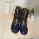 st. john's bay St John’s Bay Rollands navy/brown duck boots sz 11 Photo 4