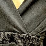 Boston Proper Black Rayon Wrap Peplum Embellished Velvet Waist Long Sleeve M Photo 5