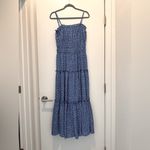 Pinch Blue and White Floral Pleated Maxi Dress Size L Photo 1