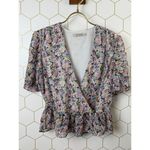 All Saints Ilia Pink Floral Wrap Sketch Top - Size - 6 Photo 7