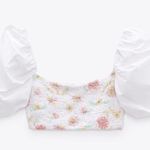 ZARA  floral cotton poplin crop top  Photo 1