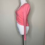 Next Era Pink Ruched Front Button Cardigan Cropped Sz Medium Photo 2