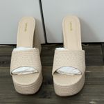 Larroude The Dolly Platform Mule In Natural Raffia SIZE 11 NEW Tan Photo 3
