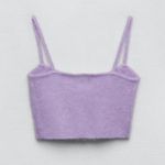 ZARA NWT Women's Alpaca Wool Blend V-Neck Bralette Crop Top Purple Size Medium Photo 9
