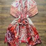 Soft Surroundings  Womens Faye Silk Blend Peacock Kimono Robe Size 1X Photo 0