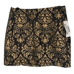 Urban Outfitters Black and Gold Brocade Front Pockets Mini Skirt NWT $49 Medium Photo 1