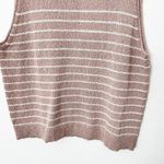 Rachel Parcell [] Boxy Muscle Tee Nude Ivory Striped Roll Neck NWT Sleeveless XL Photo 6