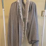 ZARA Black and White Striped Scarf Photo 1