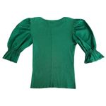 Nation Ltd Kenzie Flounce Sleeve Tee Emerald Green Ribbed Top Size Small Holiday Photo 5