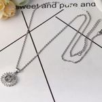 Silver Initial Crystal Pendant Necklace A Photo 2