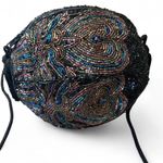 Vintage Lady Eve by Valerie Fully Beaded Oval Sphere Shaped Purse Evening Formal Bag with Strap Multiple Photo 0