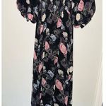 Nicholas Black Purple Floral 100% Silk Square Neckline A Photo 8