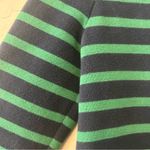 Banana Republic  navy blue and green striped nautical knit blazer size small Photo 7