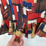 Allison Taylor Vintage  Petite Geometric Abstract Pleated Flared Sleeve Button Up Photo 3