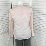 Bedford Fair Lace Sleeve Mock Neck Shirt Pink Large Tee Coquette Victorian Soft Photo 3