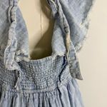 Free People  Adella Light Blue Cotton Tiered Mini Dress Size Medium Photo 4