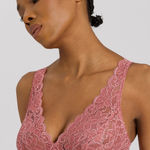 Hanro Moments Lace‎ Bra Bralette Size 32D Sweet Pepper Luxury Intimates Lingerie Pink Photo 0
