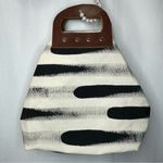 Julia Canright Canvas Paint Brush Strokes Tote Handbag Black and White Photo 0