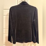 Talbots Cozy Velour Black Zip Up Jacket Leisure Weekend Loungewear Photo 1