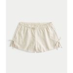 Hollister NWT  Linen-Blend Side Bow Soft Shorts Light Brown Beige XXS Pull on Photo 1