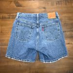 Levi's 501 Premium Denim Jean Shorts Button Fly Distressed Blue Wash size 6 Photo 1