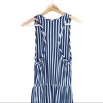 Anthropologie Anthro. Sundays in Brooklyn - Navy / White Striped Asymmetrical Faux Wrap Dress Photo 5