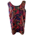 Vintage Stunt Collections Sleeveless Silk Abstract Guitar Oversized Blouse Red Size M Photo 0