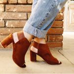 Qupid  Faux Suede Cognac Booties Photo 0