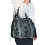Terzetto Snakeskin Pattern Genuine Leather Satchel NWOT Photo 1