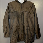 Style & Co  Jacket Womens Petite Sm Brown Hooded Zip Front Nylon Blend Pockets Photo 0