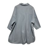 MiB Women Tunic Top 2X Slate Blue Button Front Textured Cotton Lagenlook Coastal Photo 3