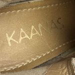 Kaanas  Tijuana Gold Taupe Cutout Snake Print Leather Slip On Ankle Boots US 7.5 Photo 6