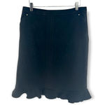 Karl Lagerfeld  | Size 8 | Black Tweed Ruffle Pencil Skirt Photo 1