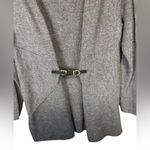 Ellen Tracy Tunic Sweater 100% Merino Wool Cardigan Women Gray Long Sleeve Belt Photo 8