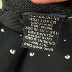 Catherine Malandrino  Black Metal Studded V-Neck 3/4 Sleeve Sweater Size L Photo 5