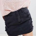 Hollister Distressed Black Denim Mini Photo 0