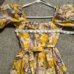 Sim & Sam ‎ Dress yellow floral size XS puff sleeve dress sundress Photo 3