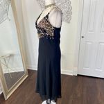 Early 2000's Black Gold Chain Mesh Animal Print Midi Party Dress M Size M Photo 5
