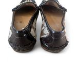 Coach  Enrica Horse Bit Loafers Sz 5 Brown Beige Logo Canvas Patent Leather Trim Photo 2