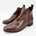 Matt & Nat Joliette Brown Vegan Faux Leather Chelsea Ankle Booties Size 39 Photo 1