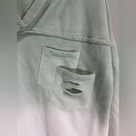 POL  Distressed Ombré Teal Hoodie Pullover Small Oversized Boho Bohemian Hippie M Photo 4