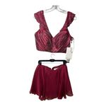 rachael allan boho homecoming prom formal cocktail two piece dress 12 Red Photo 3