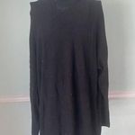 J.Jill Womens Sweater Large Turtle Neck Black Long Sleeve Sparkles Sequins L Photo 0