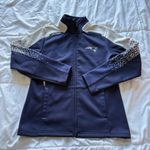 Reebok Vintage Y2K New England Patriots Jacket Women Size Medium Blue White  NFL Photo 0