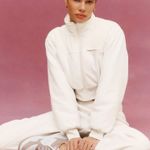 Alo Yoga Polar Fleece Cropped Wintry Mix Jacket Ivory S Photo 13