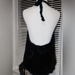 Sophia Michelle Medium Silk Halter Top Solid Black Burn Photo 7