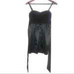 Vintage Y2K Convertible Strapless Floral Lace Sweetheart Neck Black Mini Dress Photo 4