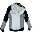 Spyder White Black Gray Hooded Full Zip Ski Jacket Zippered Pockets Size M Photo 1