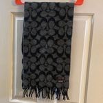 Coach  Men's Scarf in Black and Gray Pattern Photo 0